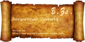 Bergenthal Zsanett névjegykártya